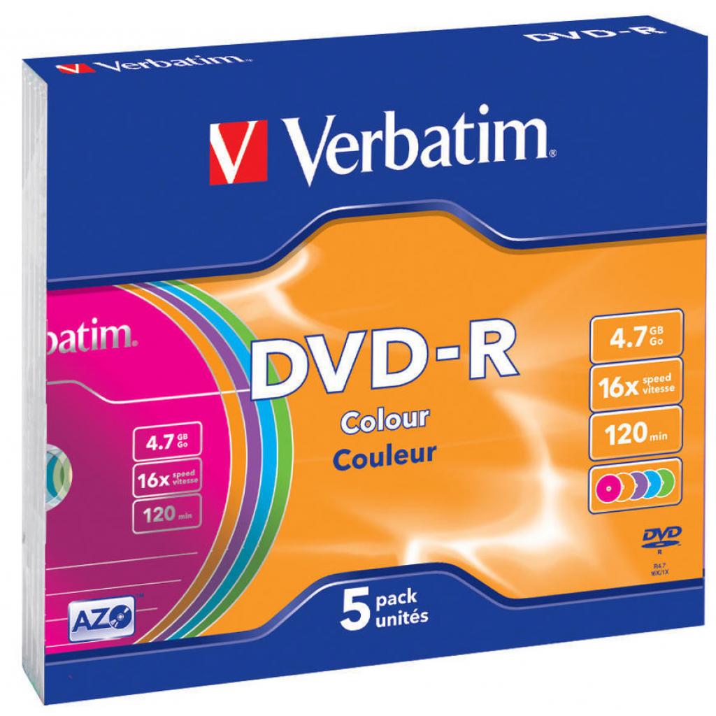  Verbatim DVD-R 4,7Gb 16x Slim 120min Colour 5