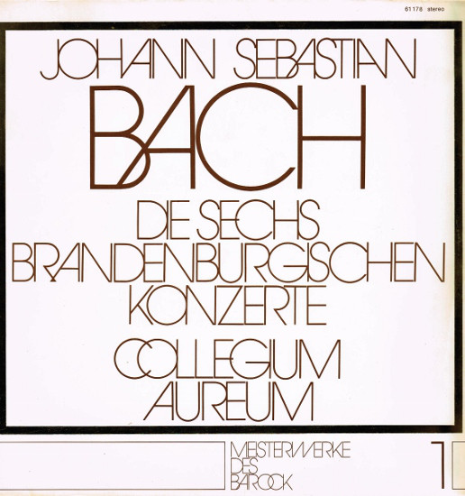 Johann Sebastian Bach 'Collegium Aureum 'Die Sechs Brandenburgischen Konzert' LP2/Classic/Germany/Nm