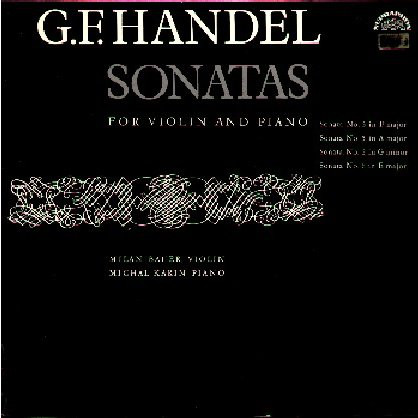 Georg Friedrich Handel 'Michal Karin'Sonatas for violin and piano' LP/1965/Classic/Czech/Nm