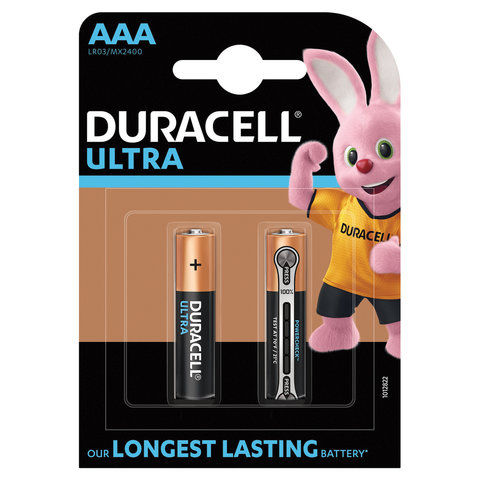 Батарейки Duracell Ultra Power AAA (LR03, 24А) алкалиновые 2шт