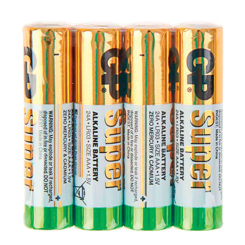 Батарейки GP Super AAA LR03 24А алкалиновые 4 шт