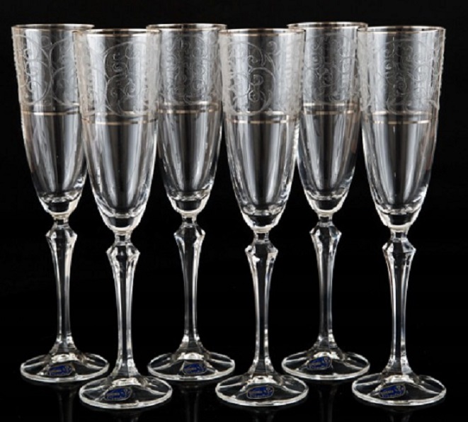 Набор бокалов для шампанского Bohemia Crystalex ЭЛИЗАБЕТ 6шт,200мл.