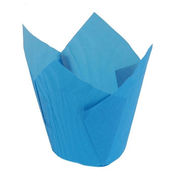 Форма бумажная 'Тюльпан' 5х8см, голубая