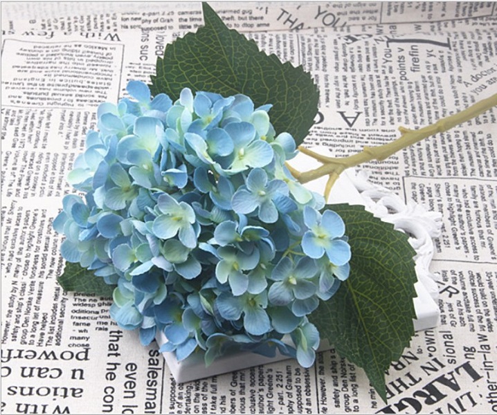 Искусственные цветы NN Гортензия 50 см темно-синяя