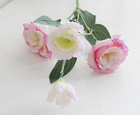 Искусственные цветы NN Ветка Эустома 65 см темно-розовая