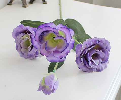Искусственные цветы NN Ветка Эустома 65 см лавандовая