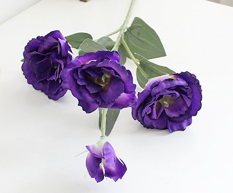 Искусственные цветы NN Ветка Эустома 65 см фиолетовая