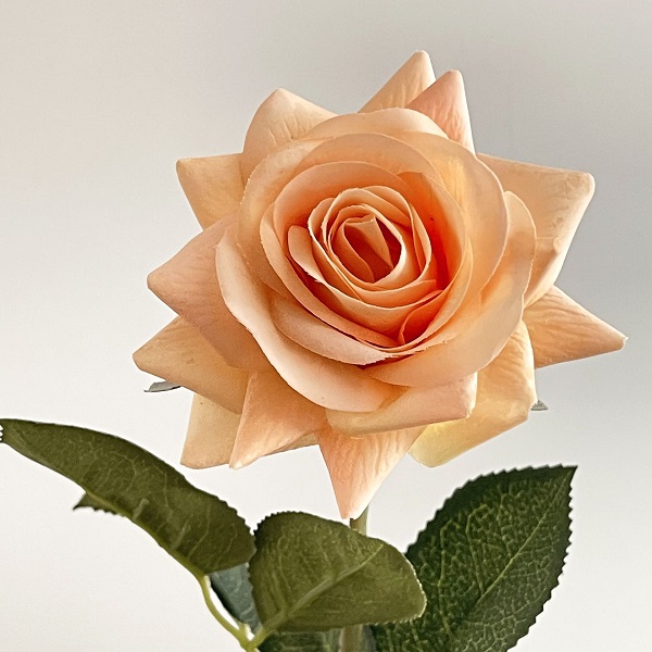 Искусственные цветы NN Ветка Роза 43 см абрикосовая