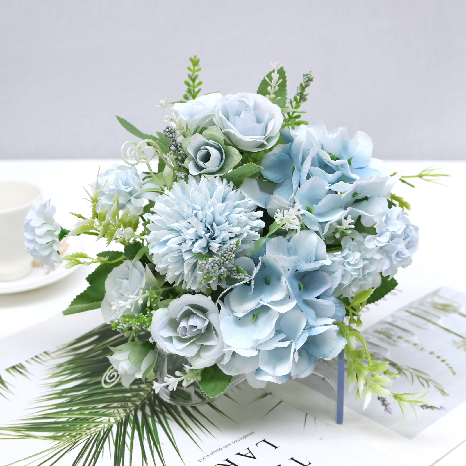 Искусственные цветы NN Букет Цветов 31см нежность голубой