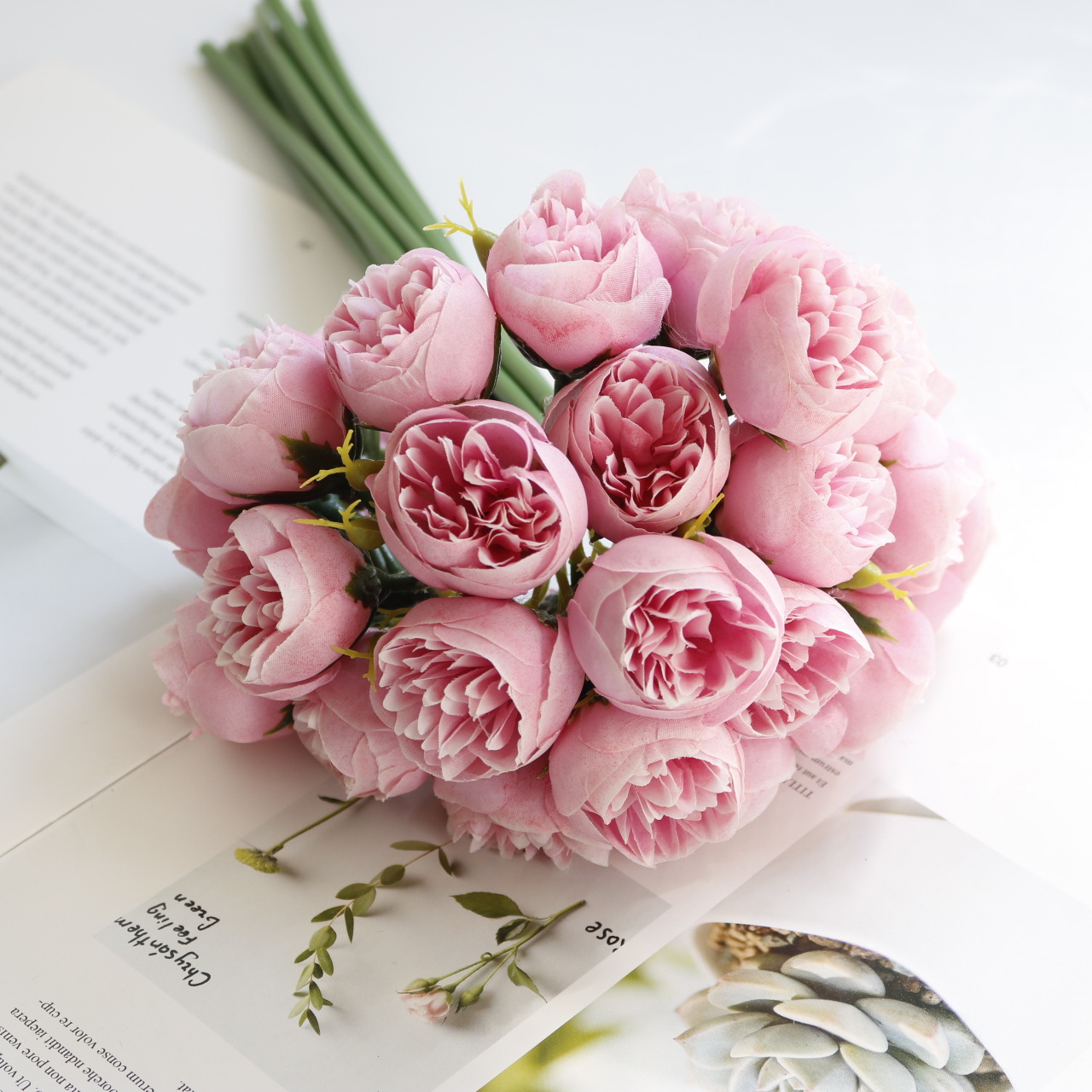 Искусственные цветы NN Букет Роза мини помпонные розовый