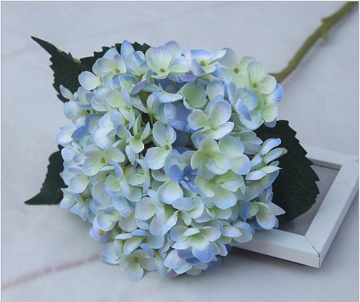 Искусственные цветы NN Гортензия 50 см синяя