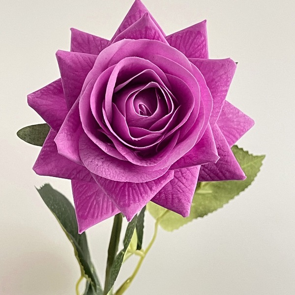 Искусственные цветы NN Ветка Роза 43 см сиреневая