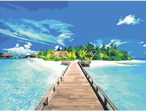Картина по номерам Остров Сокровищ Райское наслаждение 40х50 см на подрамнике, акрил,кист