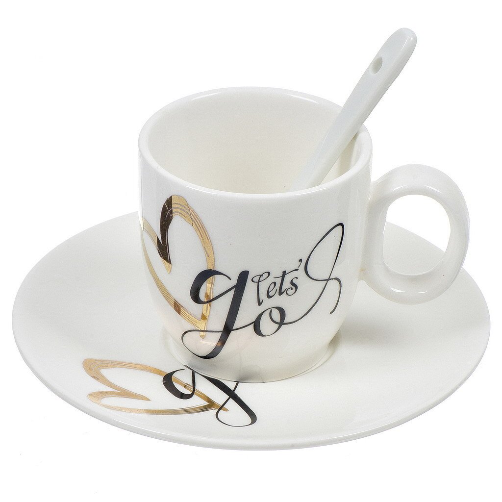 Набор кофейный Home Diner Espresso Set чашка чайная 100 мл 4 шт блюдце 4 шт ложка 4 шт Y4-4322