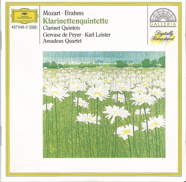 Wolfgang Amadeus Mozart 'Johannes Brahms 'Klarinettenquintette' CD/1988/Classic/Germany