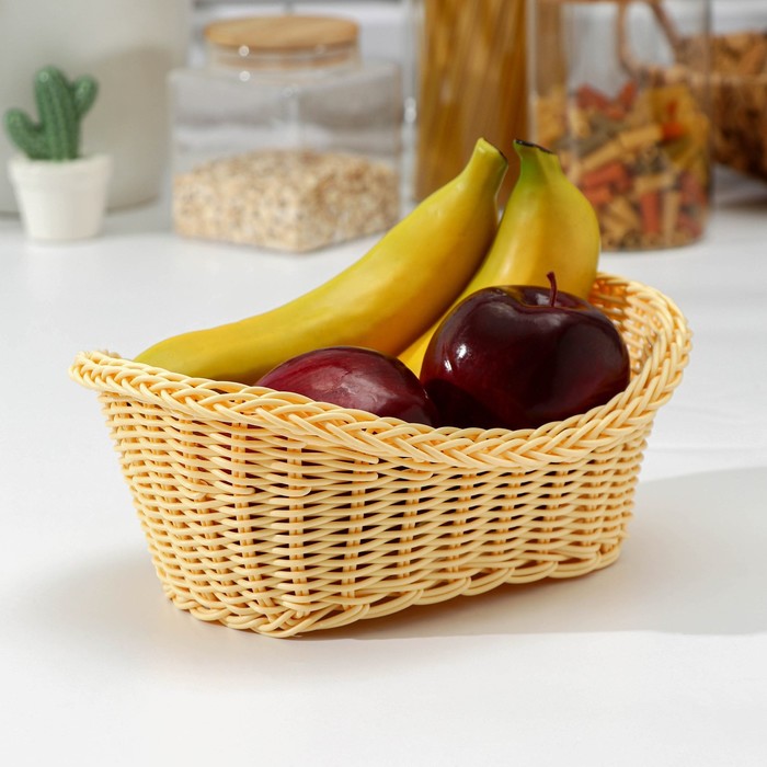 Корзинка для фруктов и хлеба Доляна Ваниль 26x16x9,5 см