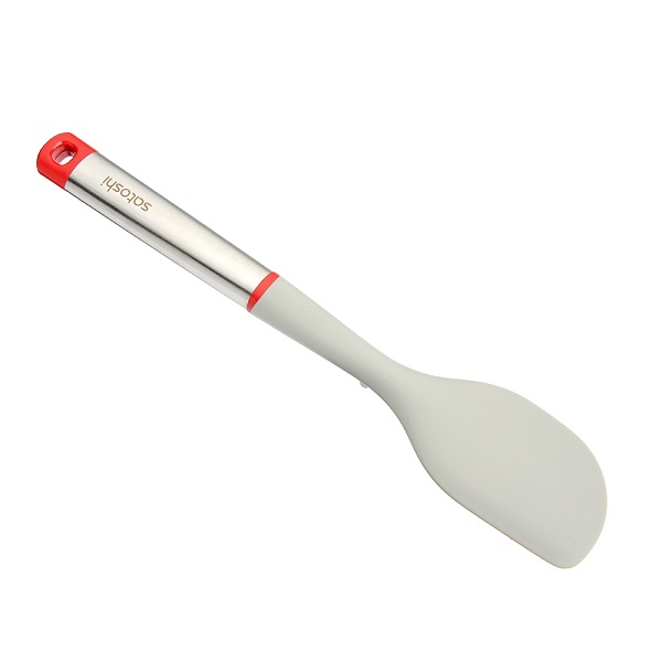 Лопатка кулинарная Satoshi Премьер 31х5,8х2,7см узкая силикон ручка нержавеющая сталь пластик'