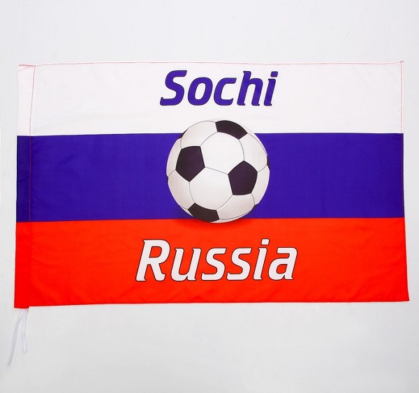 Флаг 60х90см Сочи, триколор, футбол, полиэстер 