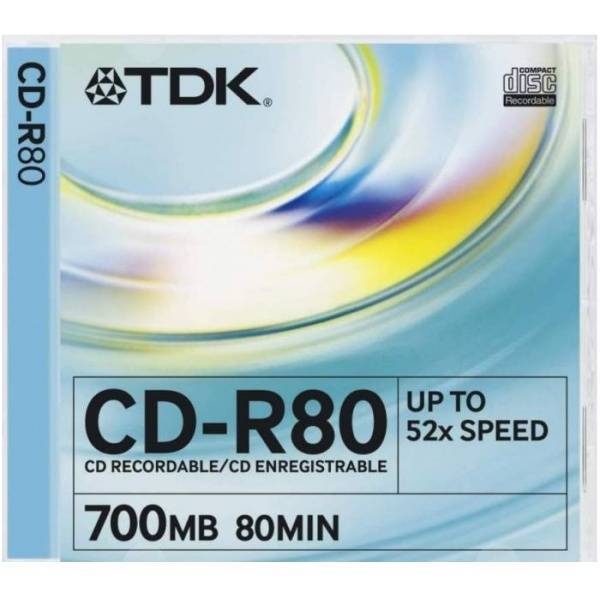 Диск TDK CD-R 700Mb 52x Slim 80min