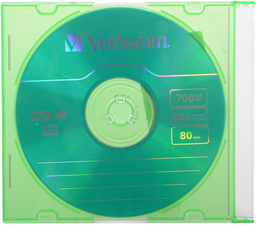 Диск Verbatim CD-R 700Mb 52х DL Color slim 80min
