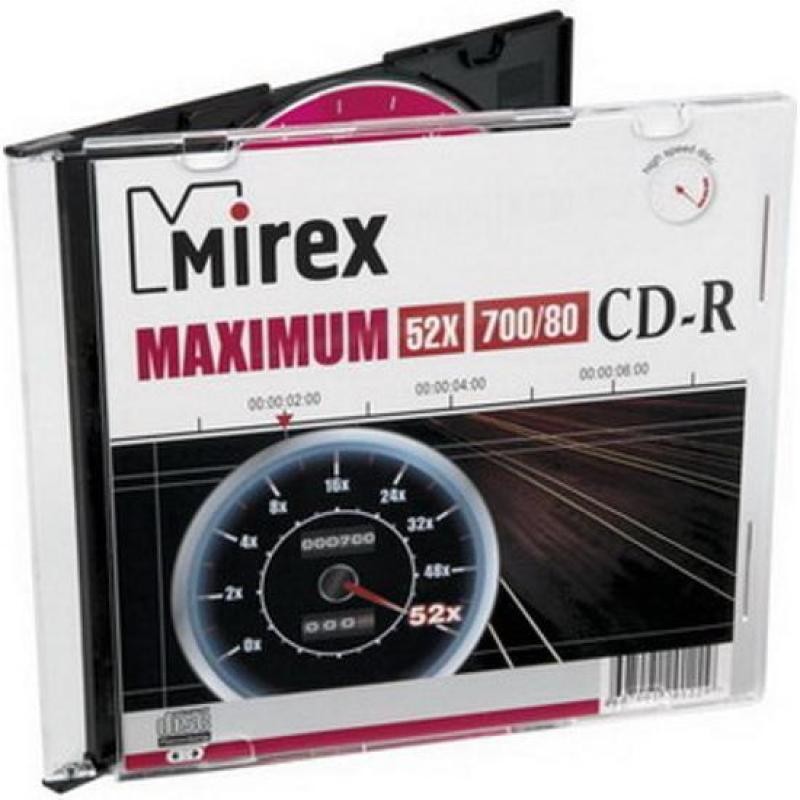 Диск Mirex CD-R 700Mb 52x Slim 80min Maximum