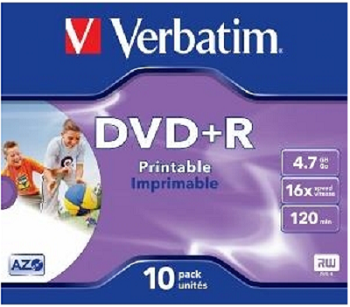  Verbatim DVD+R 4,7Gb 16x 120min Printable