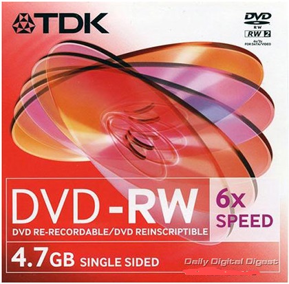Диск TDK DVD-RW 4,7Gb 6x Slim