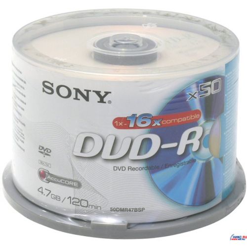 Sony DVD-R 4,7Gb 16x 120min 50