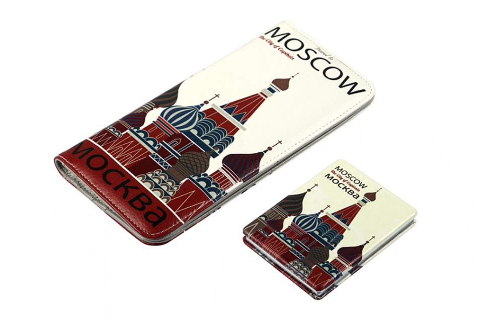 Подарочный набор Lefard Москва кошелек 19х9,5см+карманное зеркало 8,5х6см