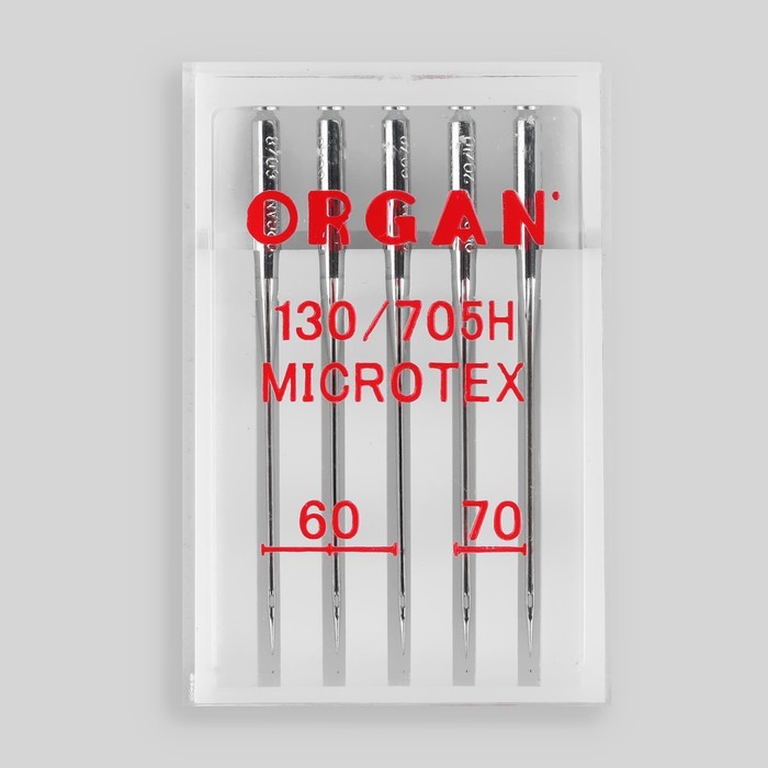 Иглы для бытовых швейных машин Organ микротекс №60-70 5 шт