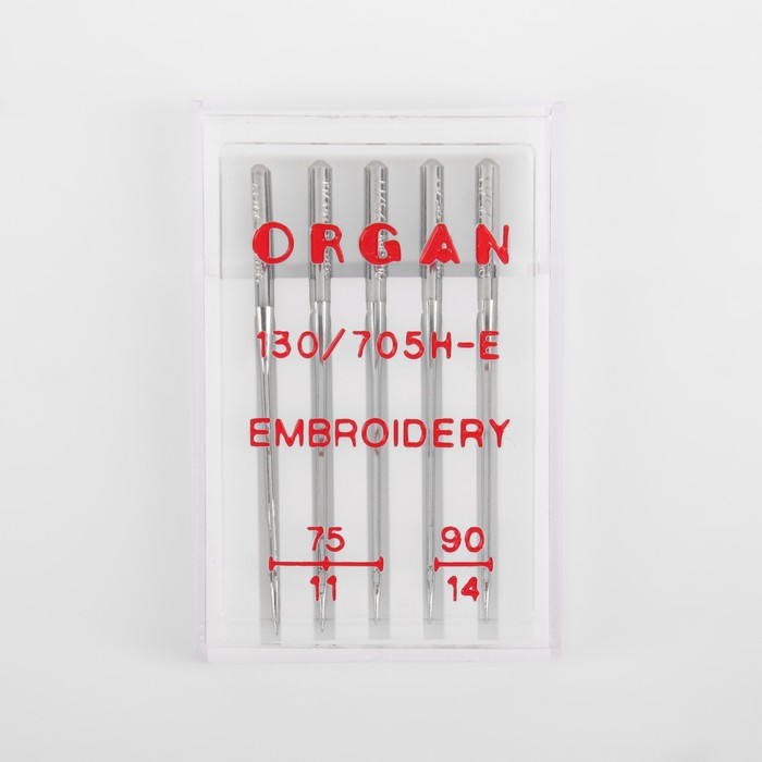 Иглы для бытовых швейных машин Organ для шёлка №75-90 5 шт