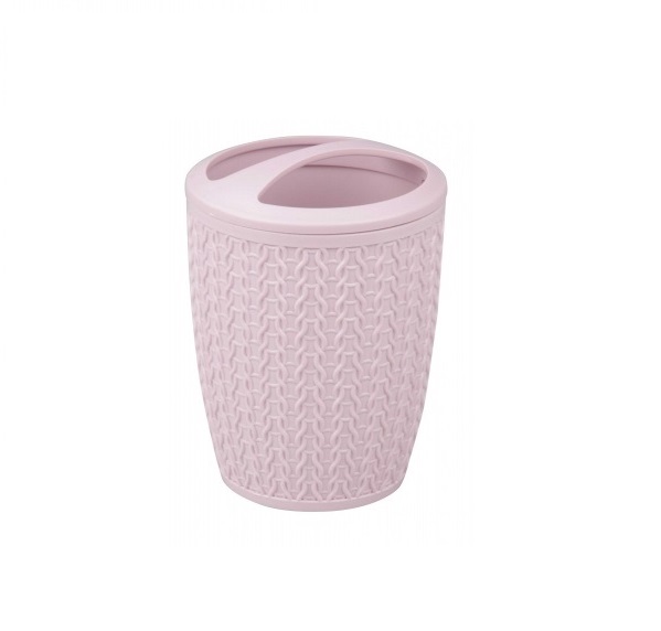Стакан для зубных щеток Вязаное плетение розово-дымчатый
