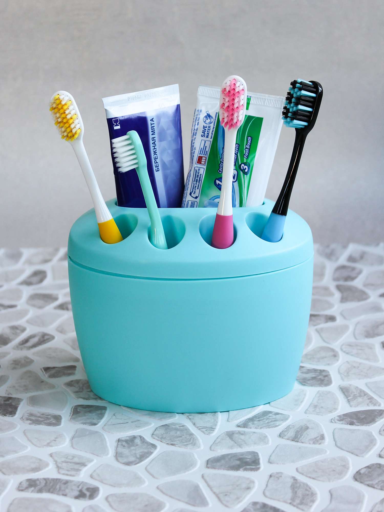 Подставка для зубных щеток Martika Камея бирюзовый