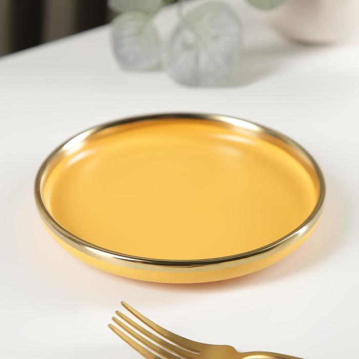 Тарелка пирожковая NN Акварель 15?2 см жёлтый
