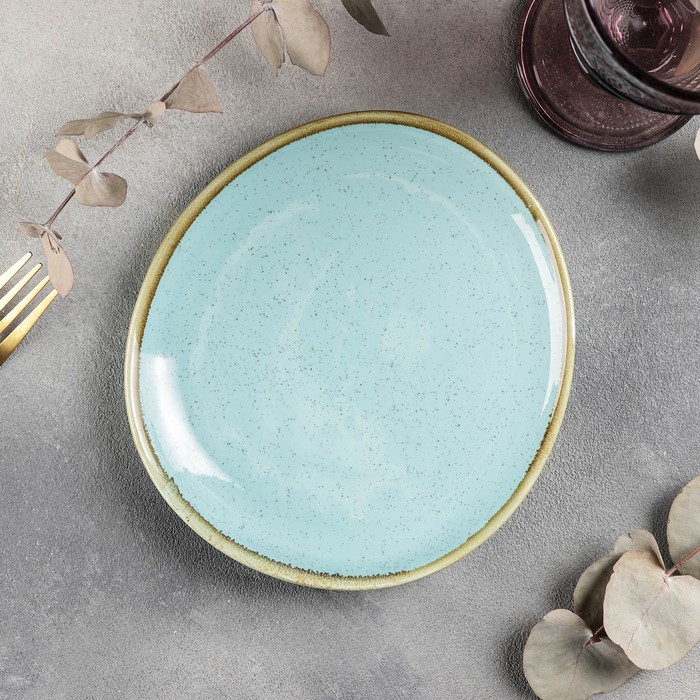 Тарелка десертная SLand Лазурит 18,5x16,5x2,3 см голубой