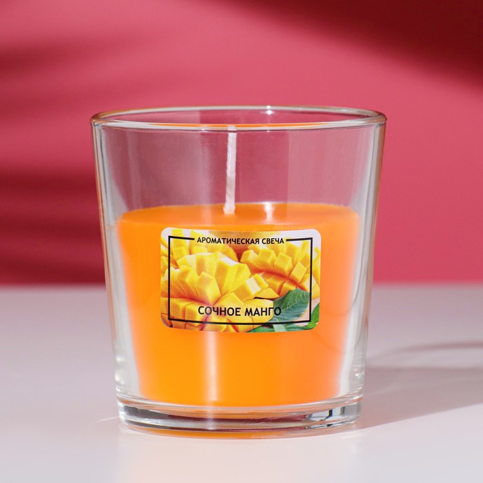 Свеча ароматическая Kukina Raffinata Сочное манго в стакане 