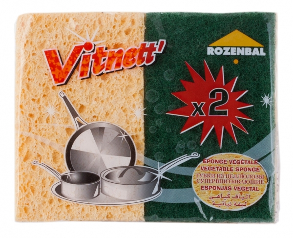 Губка для посуды Rozenbal Vitnett с абразивным покрытием 2шт'