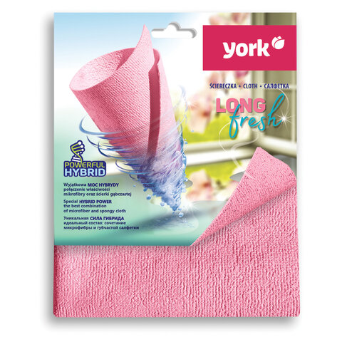 Салфетки для уборки York Long Fresh 30х35см PVA губчатая микрофибра 1шт 26250