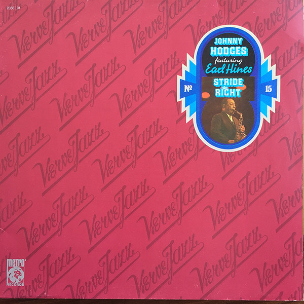 Johnny Hodges, Earl Hines 'Stride Right - Verve Jazz No. 15' LP/1966/Jazz/Germany/Nm