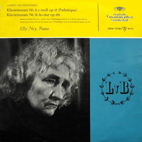 Ludwig van Beethoven, Elly Ney 'Klaviersonate Nr.8, Klaviersonate Nr31' LP/1957/Classical/Germany/Nm