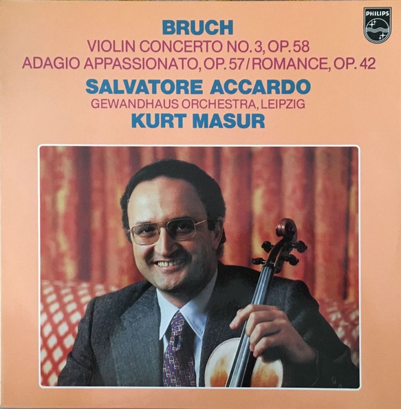 Max Bruch, Salvatore Accardo, Kurt Masur 'Violin Concerto' LP/1978/Classical/Holland/Nm