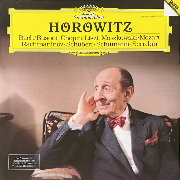 Vladimir Horowitz 'Bach, Busoni, Chopin, Liszt, Moszkowski, Mozart' LP/1985/Classical/Germany/Nm