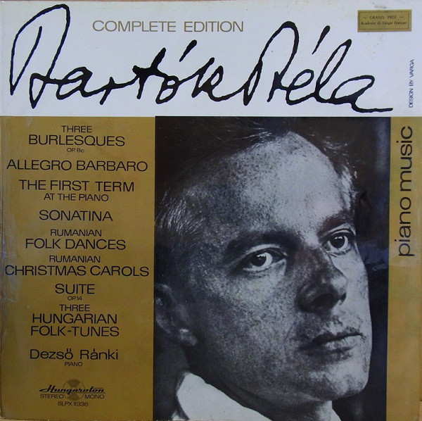 Bela Bartok 'Dezso Ranki 'Piano Music 'Three Burlesques Op. 8c' LP/Classic/Hungary/Nm