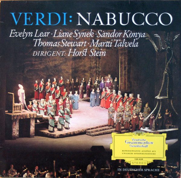 Giuseppe Verdi, Evelyn Lear, Liane Synek, Horst Stein Nabucco LP/1966/Classical/Germany/Nm
