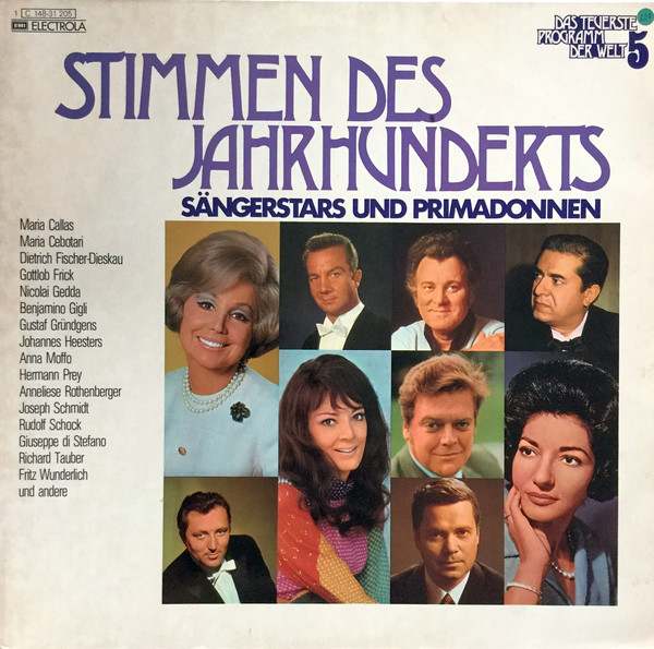 Various Stimmen Des Jahrhunderts - Sangerstars Und Primadonnen LP/1978/Classical/Germany/Nm