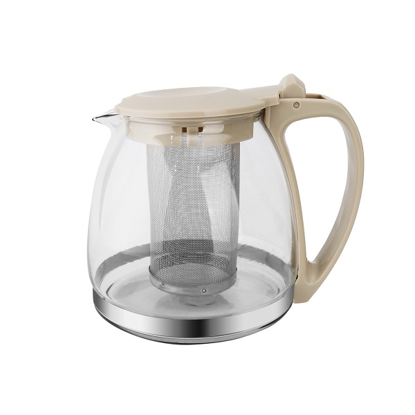 Чайник заварочный Bonjart 1000 мл бежевый жаропрочное стекло металлический фильтр