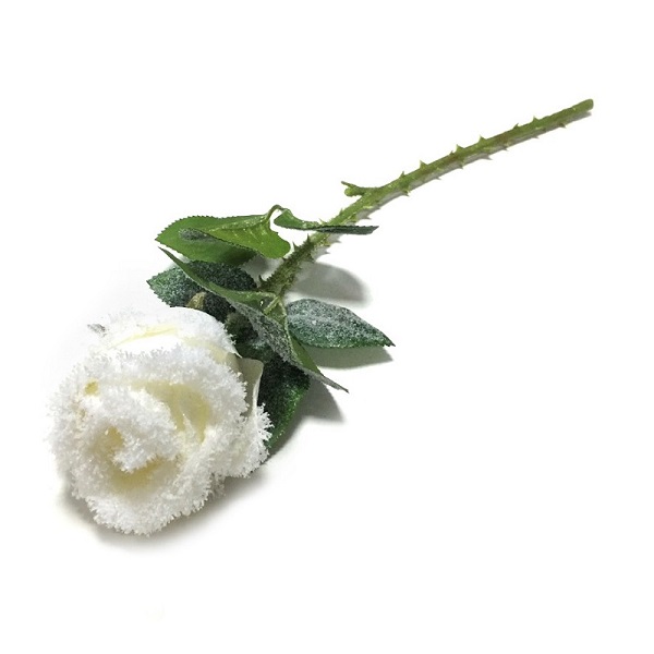 Цветок-роза заснеженная, 52 см